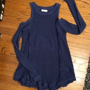 Elan cold-shoulder sweater